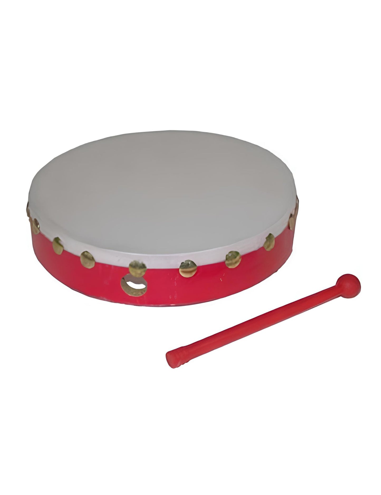 Tambour rouge pour enfant ou adulte avec baguette