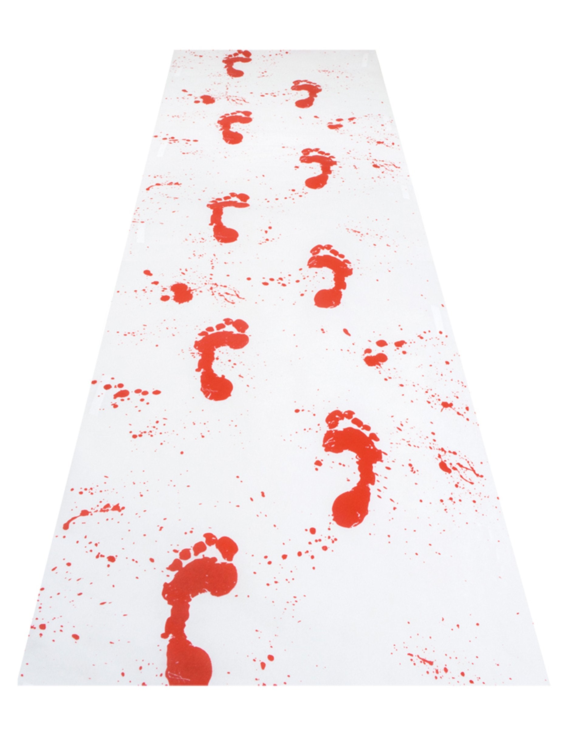 Tapis traces ensanglantées Halloween pour fête blanc et rouge