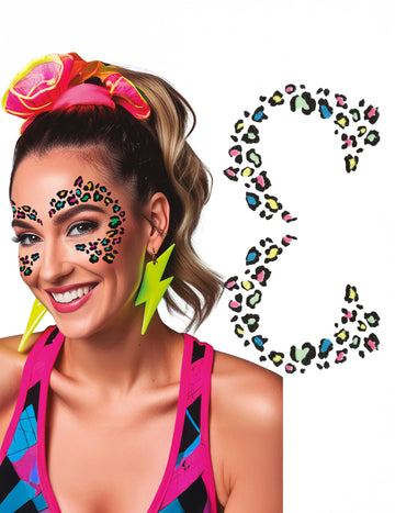 Többszínű leopárd csillámtetoválás