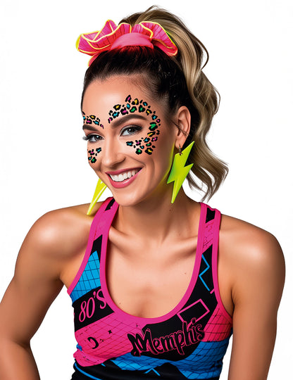 Többszínű leopárd csillámtetoválás