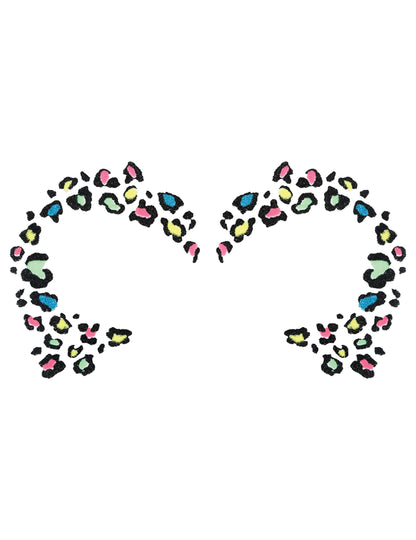 Többszínű leopárd csillámtetoválás