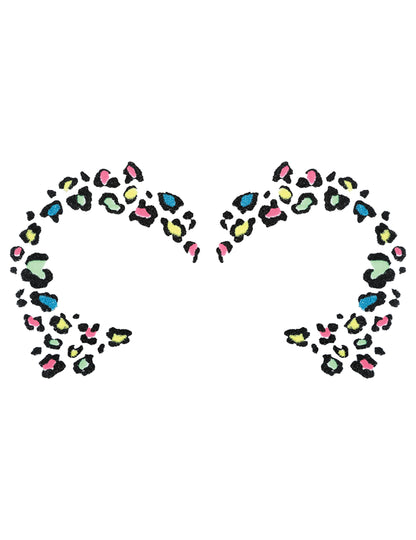 Többszínű leopárd csillámtetoválás