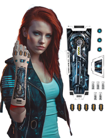 Futurisztikus robotkar tetoválás