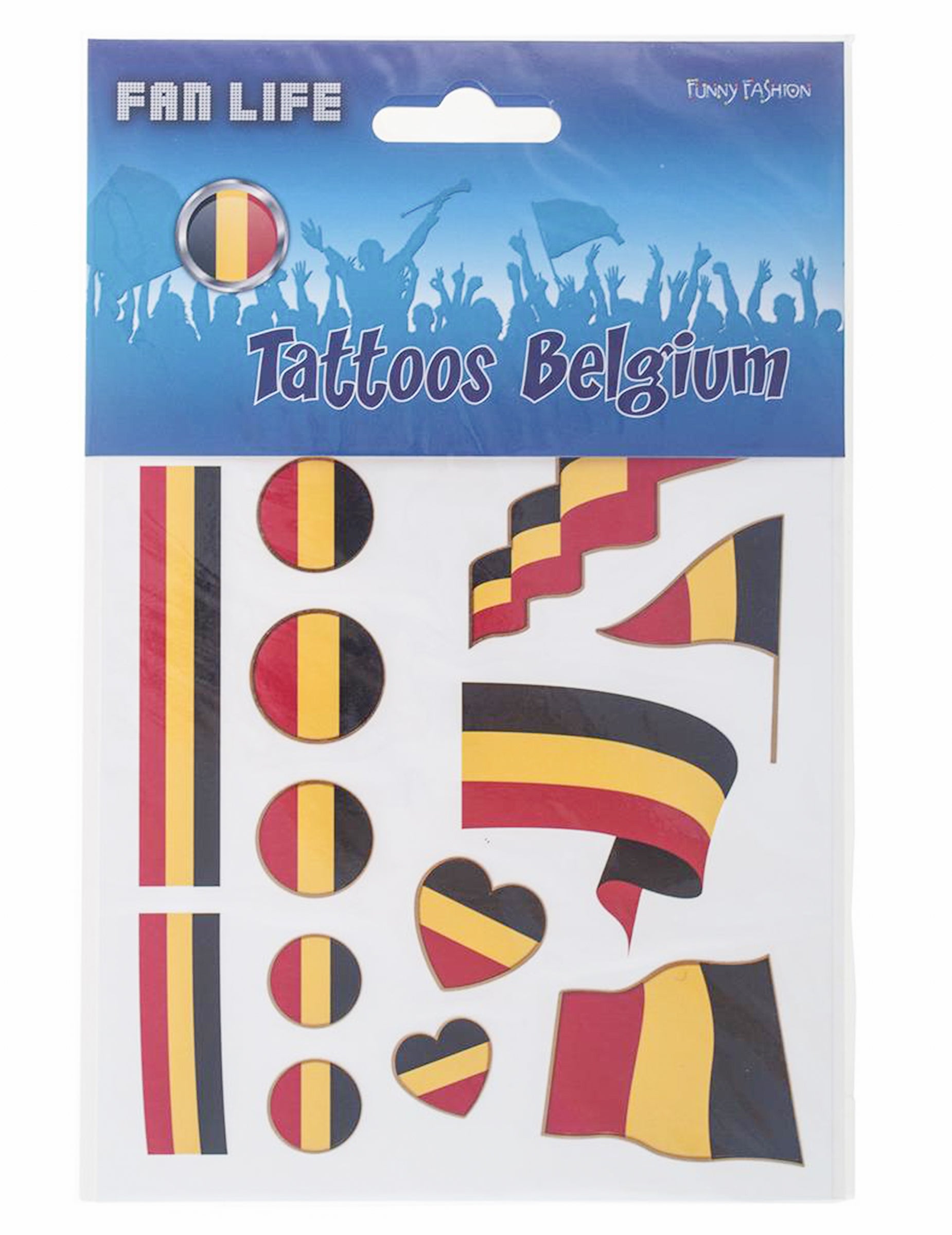 Tatouages Belgique pour adulte noir jaune rouge