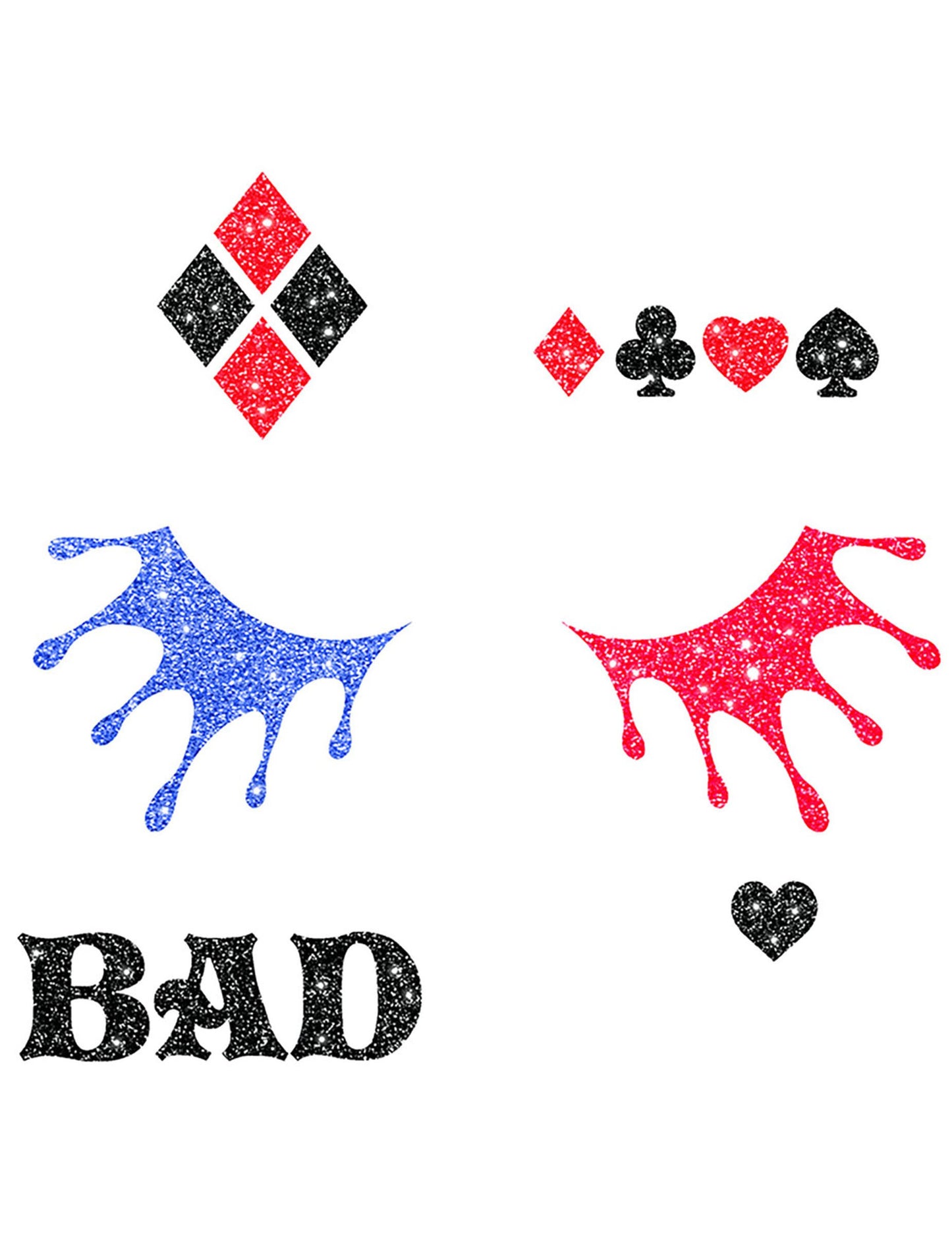 Maleficent Arlequin csillogó tetoválások