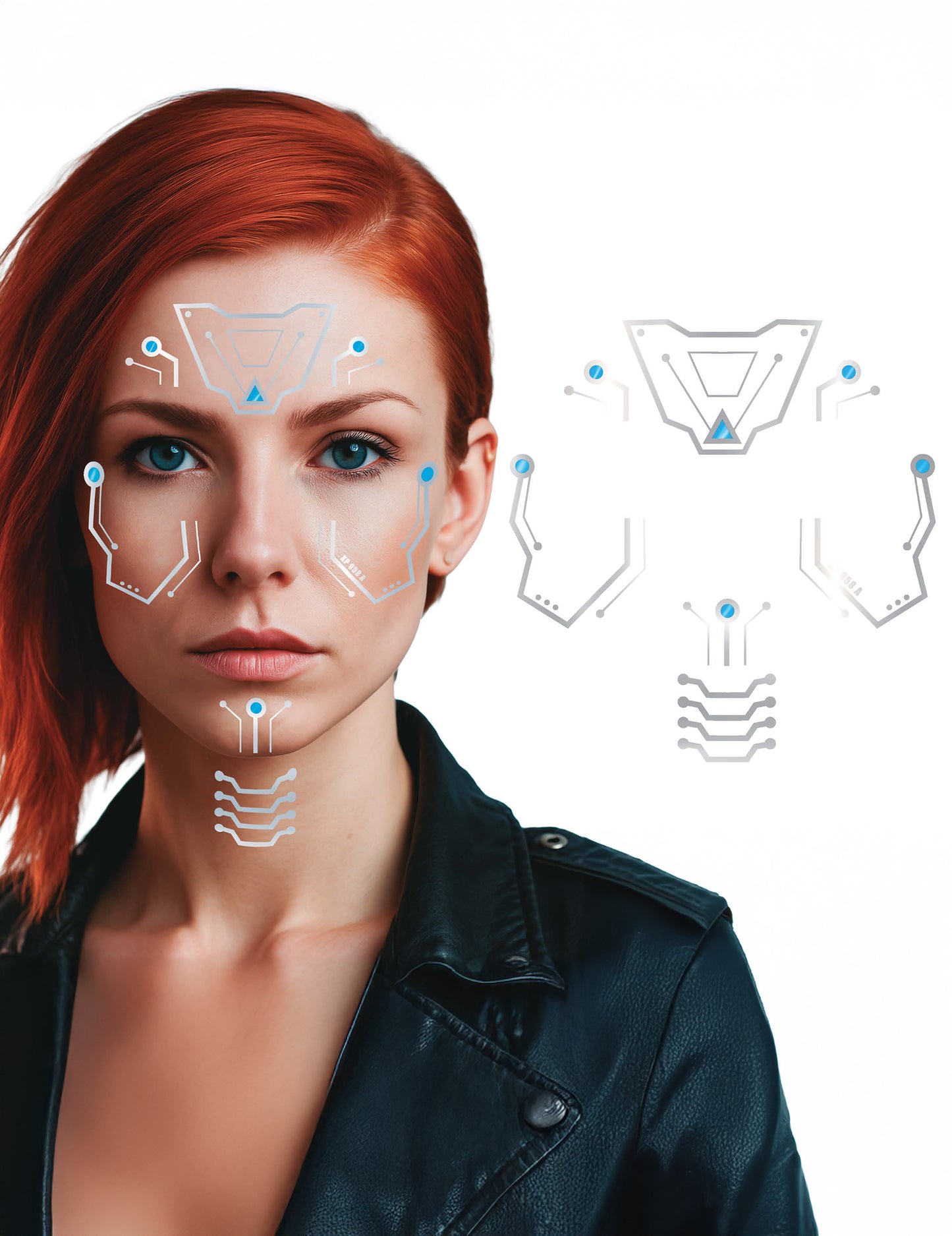 Futurisztikus robot arc tetoválások