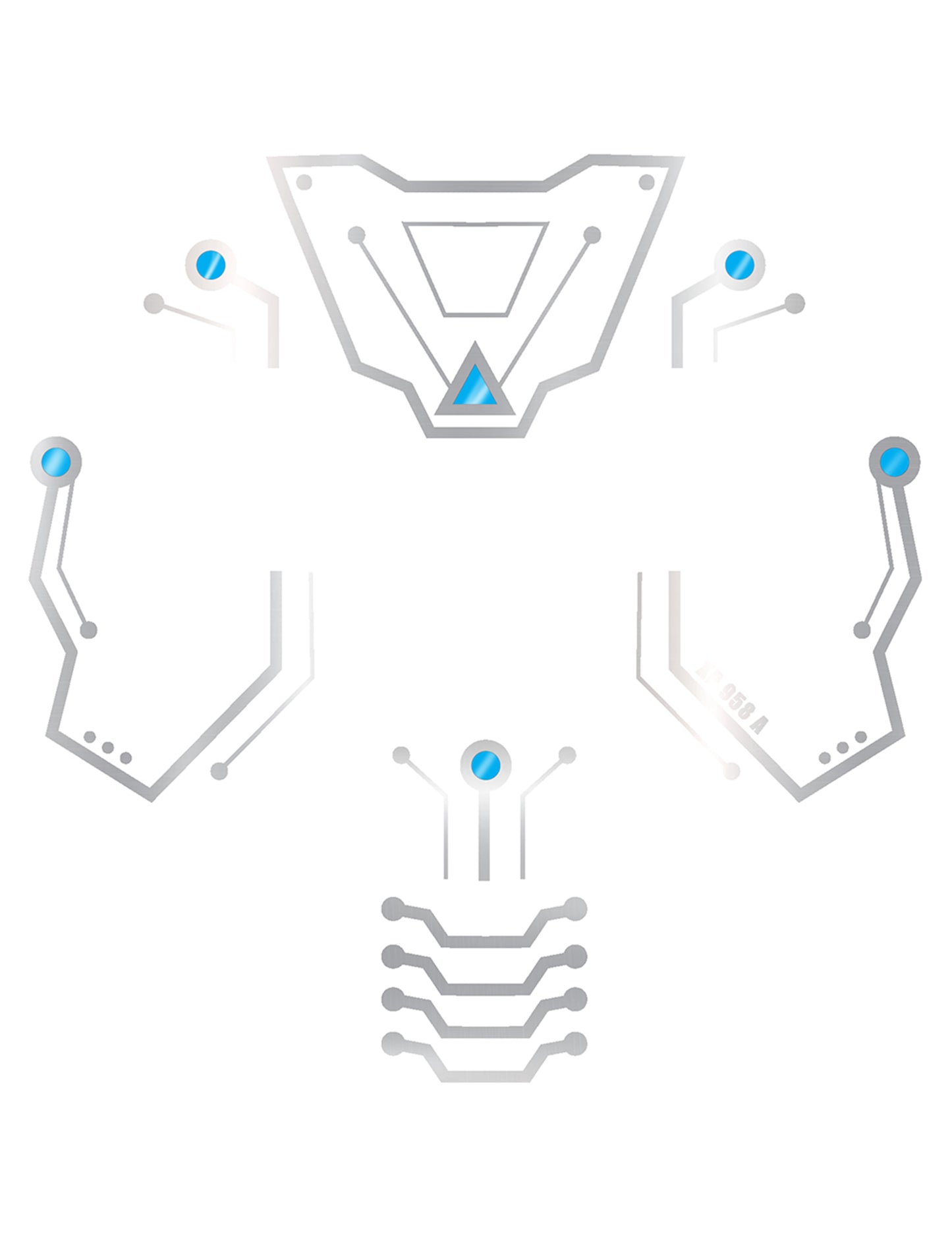 Futurisztikus robot arc tetoválások