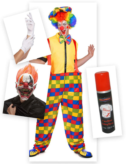 Félelmetes bohóc jelmezkészlet Halloweenre