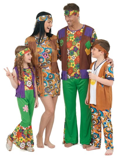 Déguisement de famille hippies