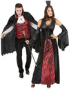 Párnak való fenséges vámpír jelmez Halloweenre, felnőtteknek
