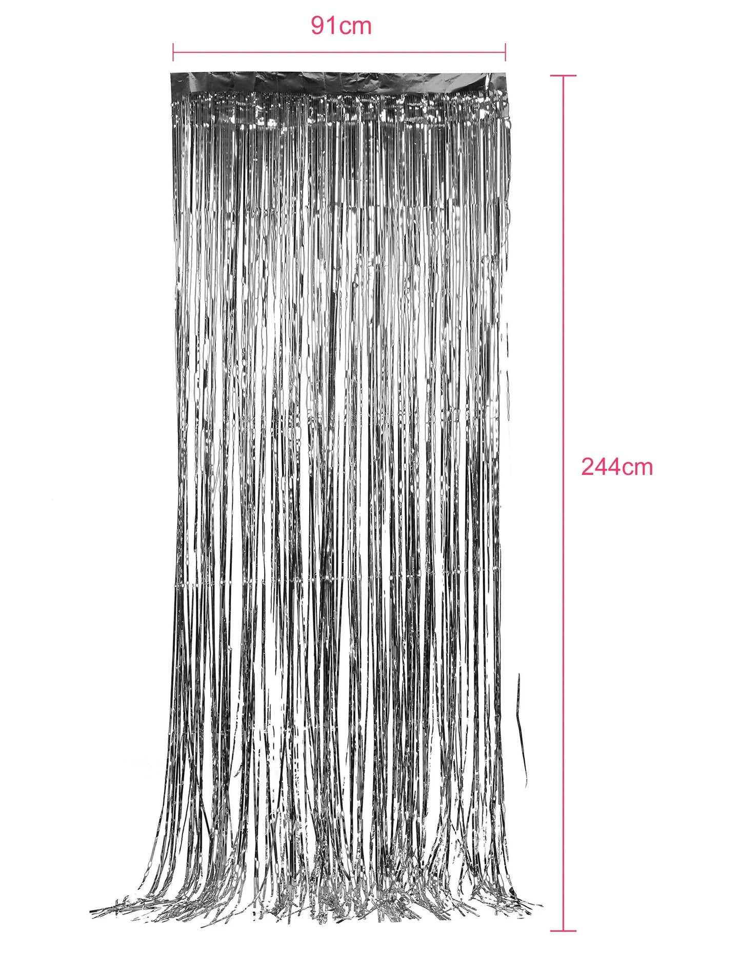 Pack de 5 rideaux scintillants argentés