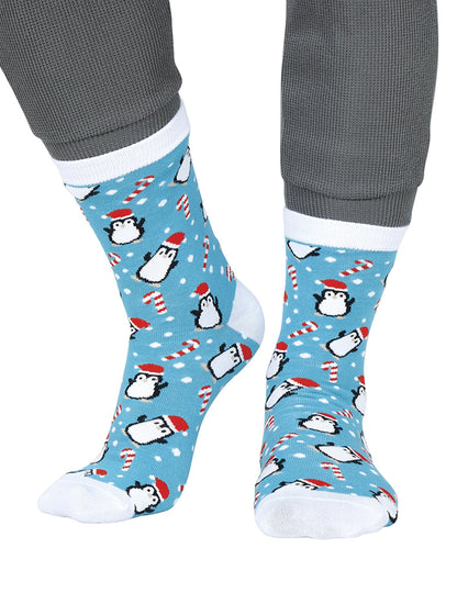 Lot 6 paires de chaussettes de Noël motifs festifs adulte