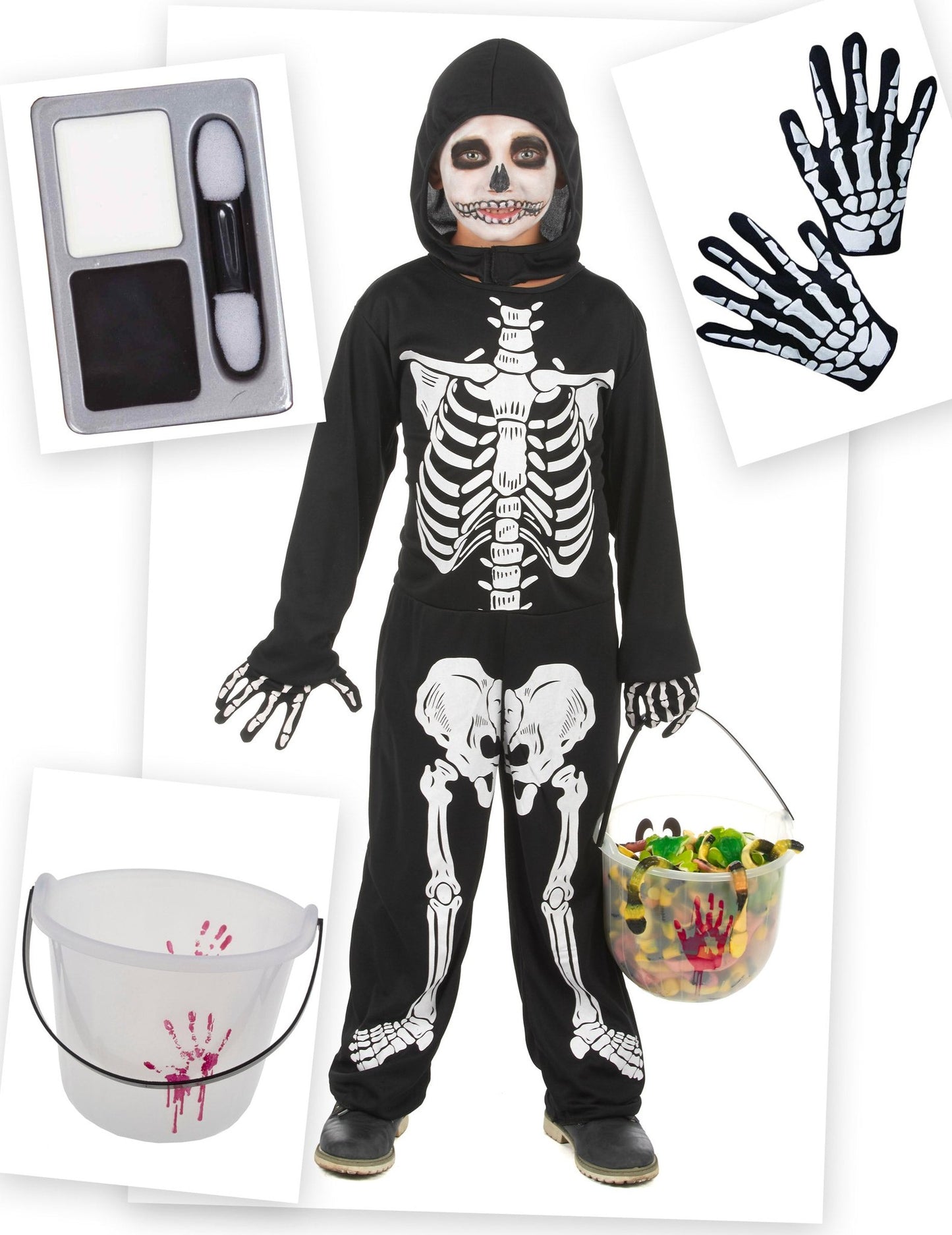 Halloween csontváz jelmez fiúknak