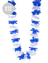 12 kék és fehér hawaii nyaklánc, felnőtt