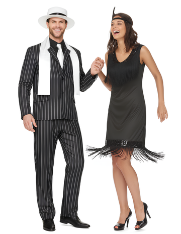 Felnőtt 1920-as évekbeli fekete pár jelmez
