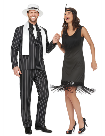Felnőtt 1920-as évekbeli fekete pár jelmez
