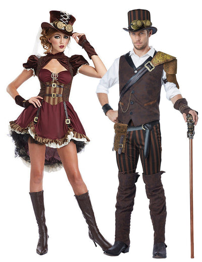 Felnőtt steampunk kalandor páros jelmez