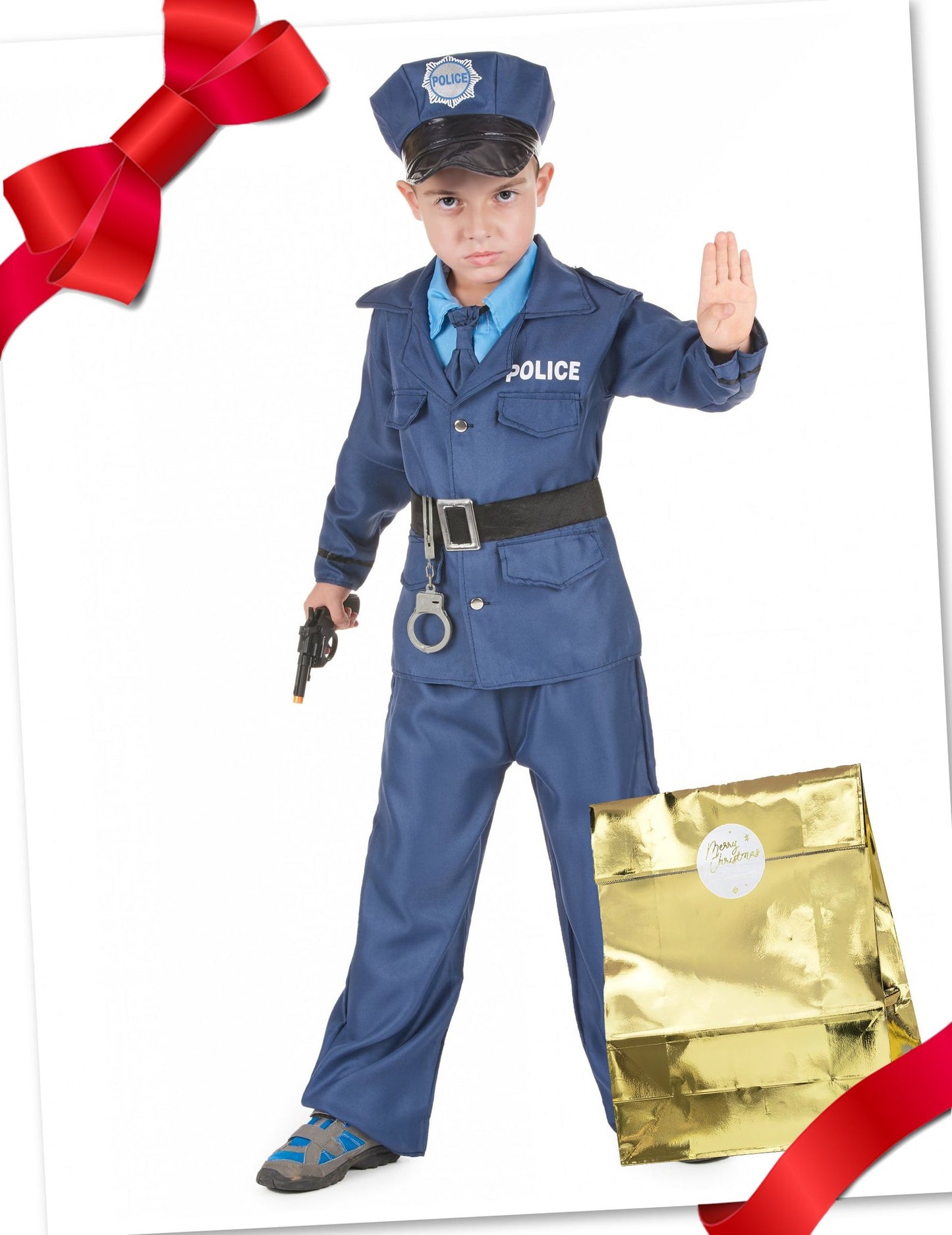 Coffret cadeau déguisement policier avec accessoires enfant