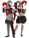 Felnőtt ijesztő Arlekin páros jelmez Halloweenre