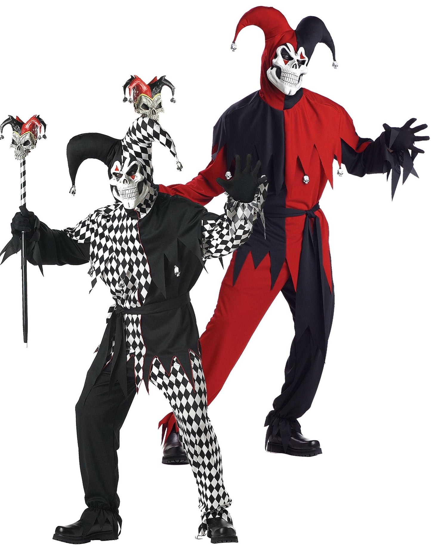 Déguisement de couple arlequins terrifiants adulte