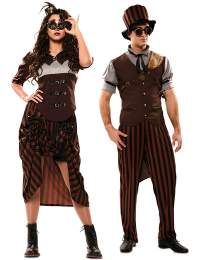 felnőtt barna steampunk páros jelmez