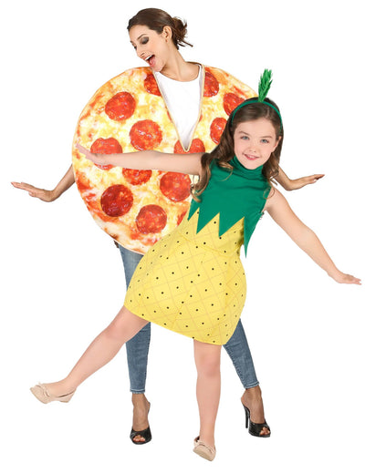 Pizza és ananász párjelmez szülőnek és gyermeknek
