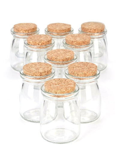 12 kis üveg tégely parafadugóval 7 cm