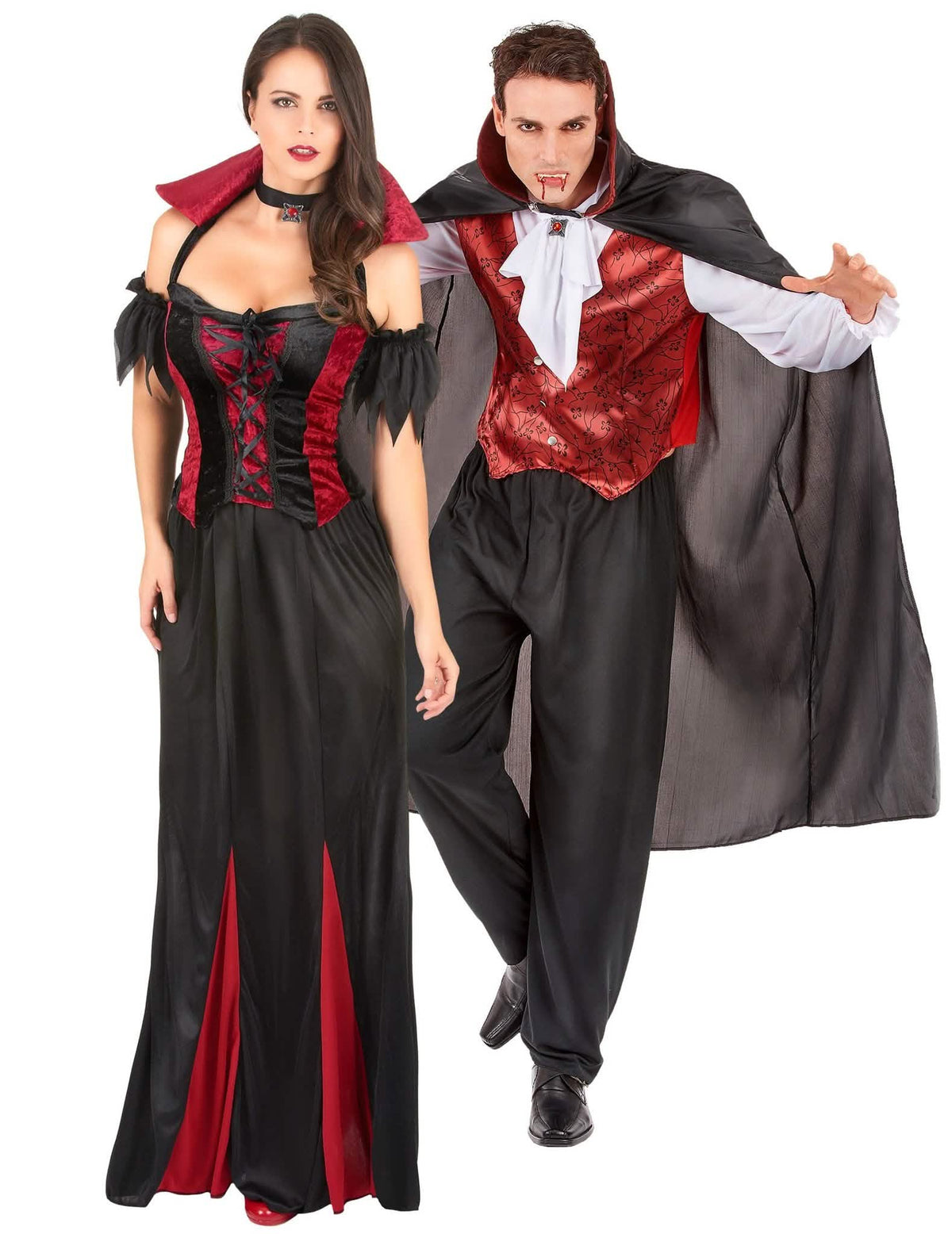 Felnőtt piros vámpírdenevér páros jelmez Halloweenre