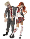 Zombi iskolás pár jelmezek Halloweenre