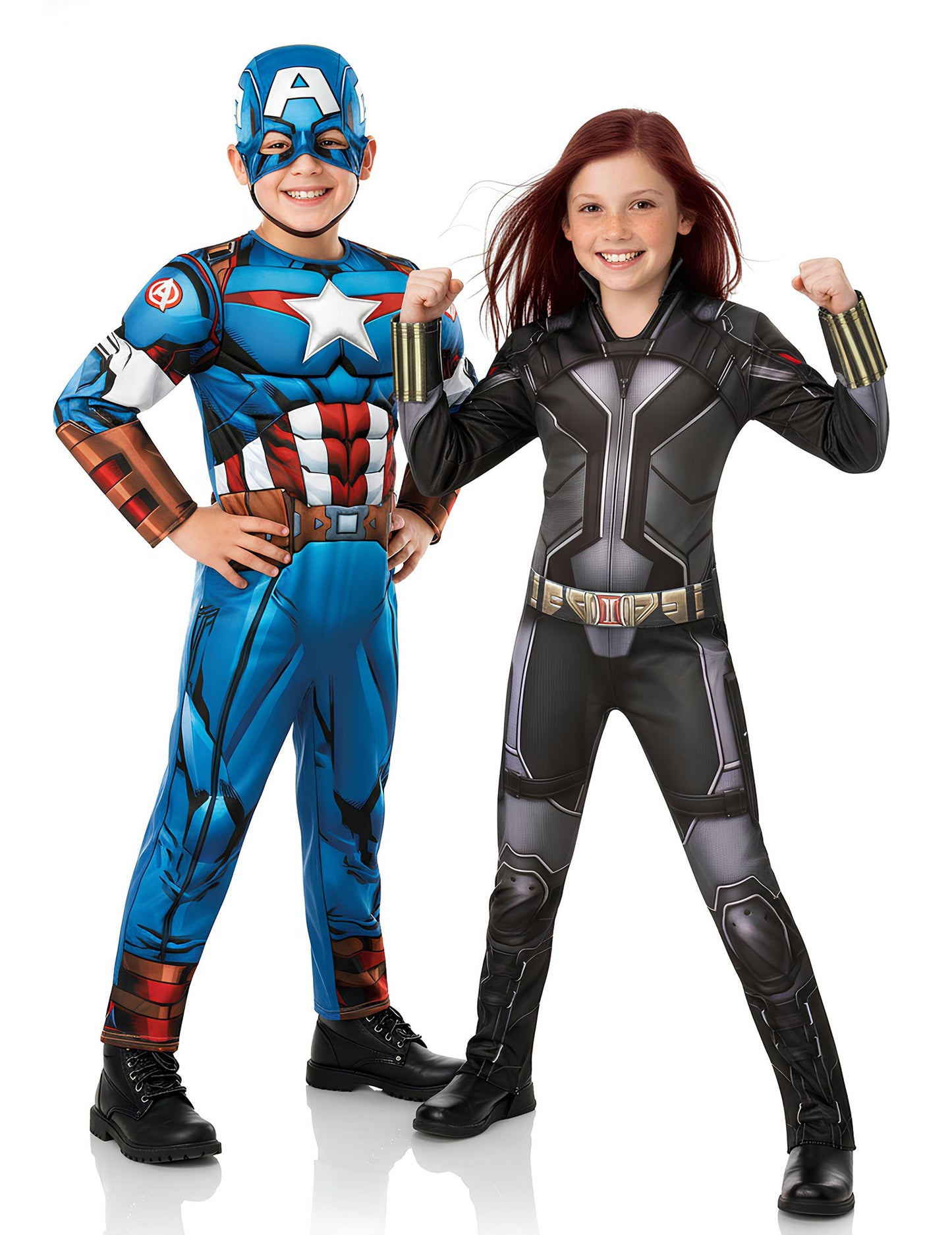 Gyermek Amerika Kapitány™ és Fekete Özvegy™ páros jelmez