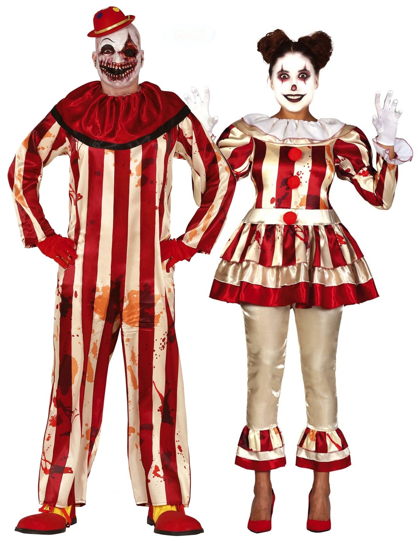 Déguisement de couple clowns terrifiants adulte