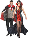 Véres vörös vámpír pár jelmez felnőtteknek Halloweenra