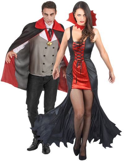Déguisement de couple vampires rouges sanglants Halloween adulte