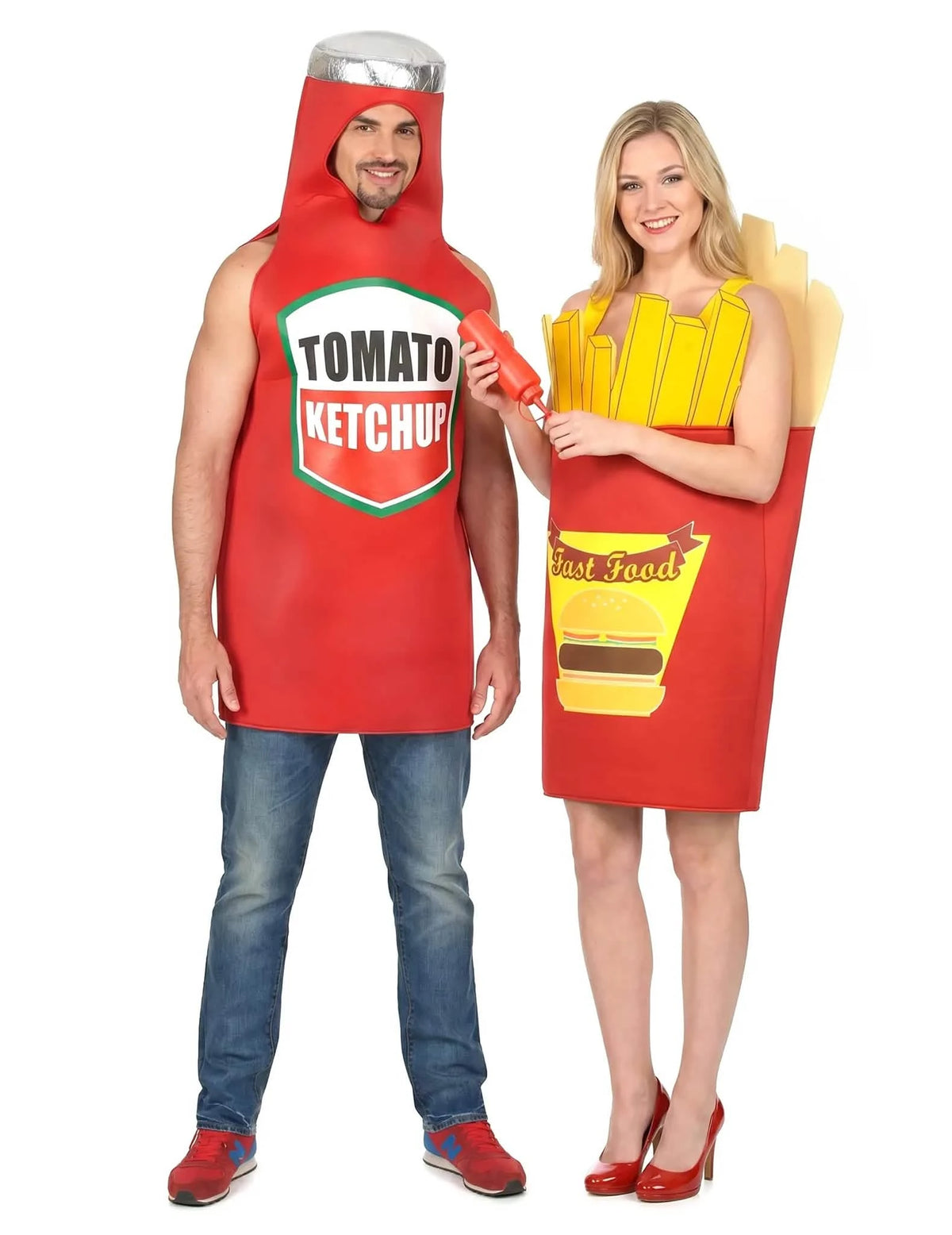 Felnőtt sültkrumpli és ketchup páros jelmez