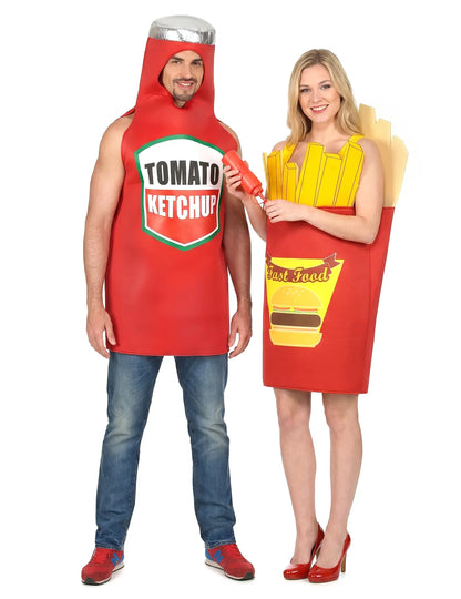 Déguisement de couple frites et ketchup adulte