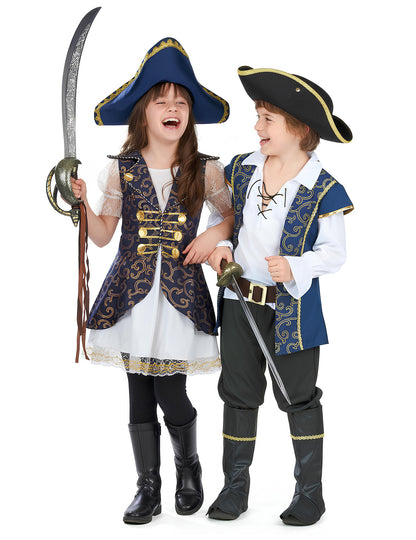 Elegáns kalózkapitány pár jelmez gyerekeknek