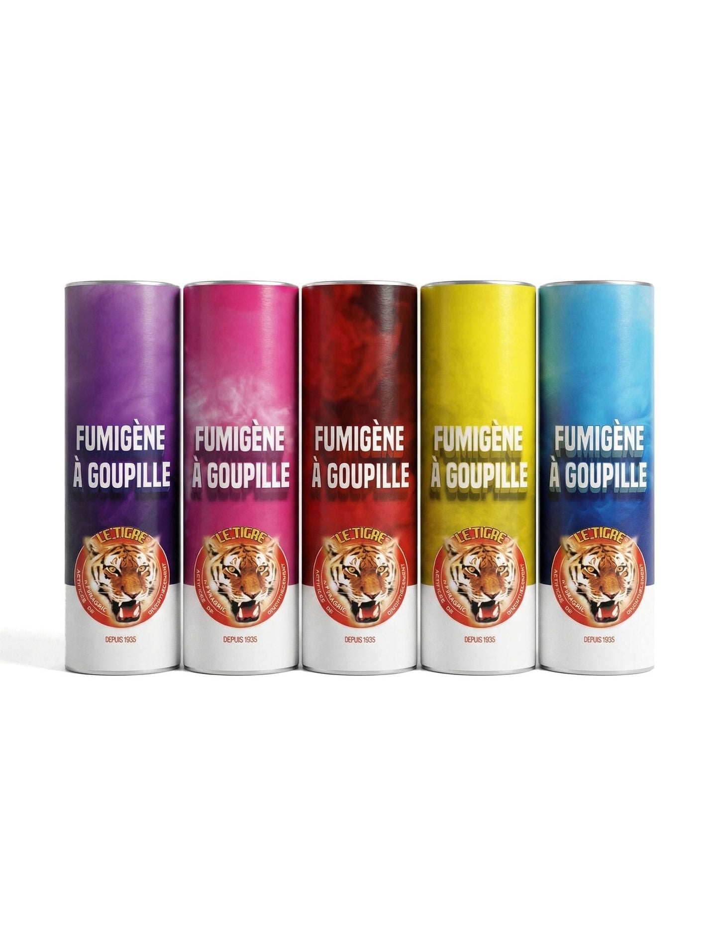 5 fumigènes à goupille multicolores 1 min