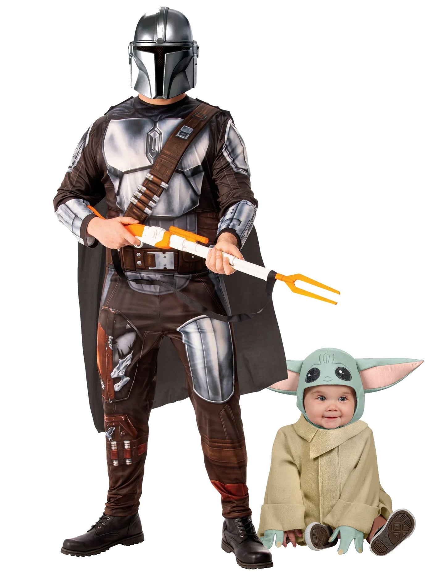 Déguisement de couple Mandalorian et Baby Yoda bébé père et fils
