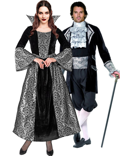Déguisement de couple vampire baroque adulte