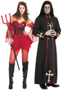 Szexi ördögi párjelmez és démoni szerzetes felnőtt Halloweenre