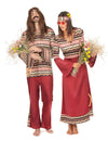 Bordó hippie párjelmez felnőtteknek