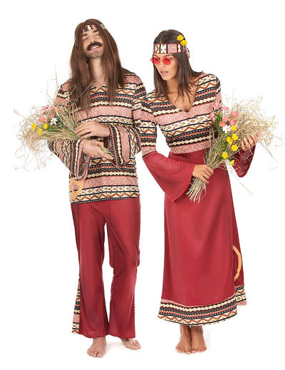 Bordó hippie párjelmez felnőtteknek