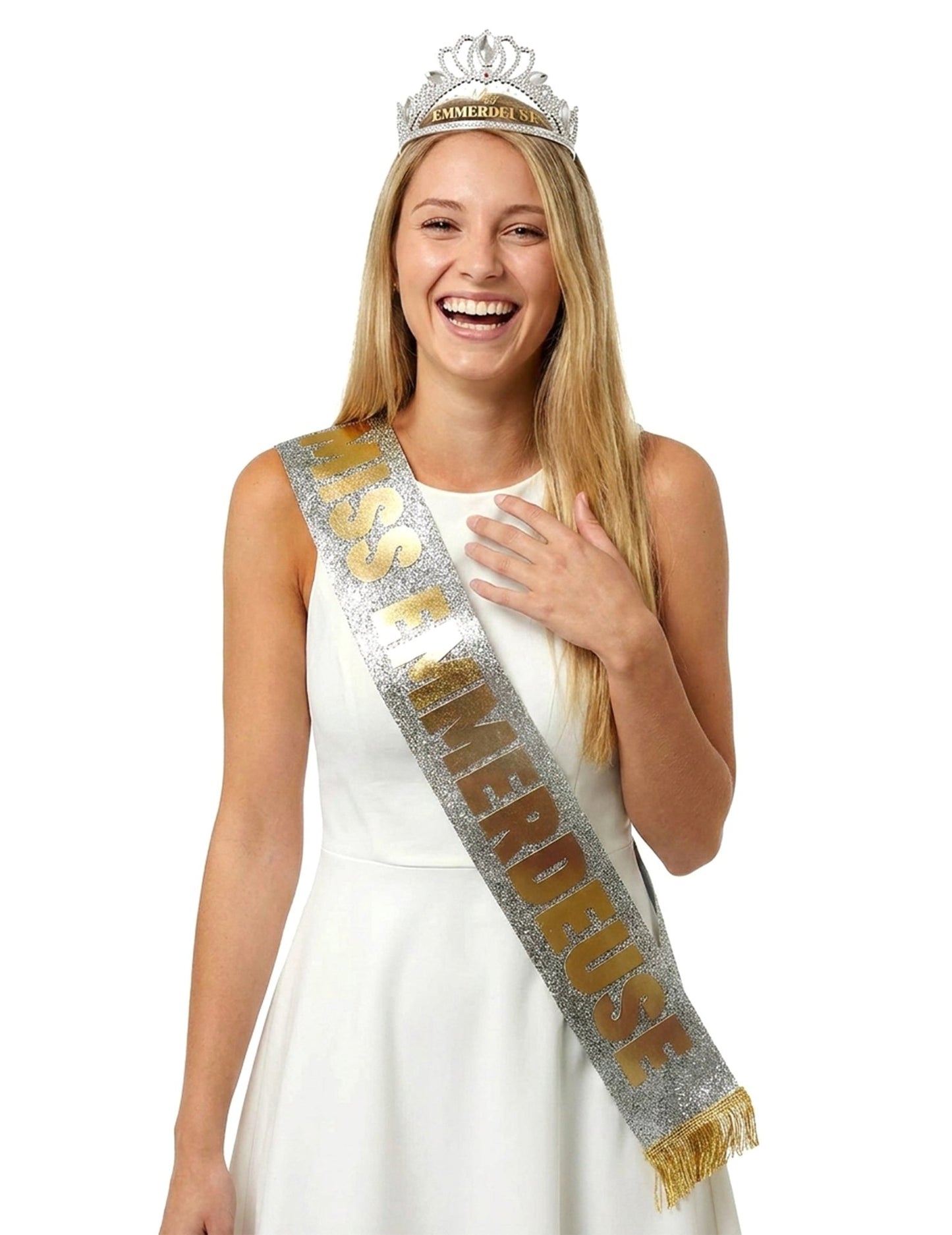Miss Bosszúság kiegészítők: sál és tiara