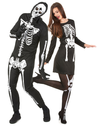 Felnőtt Halloween párjelmez csontvázaknak
