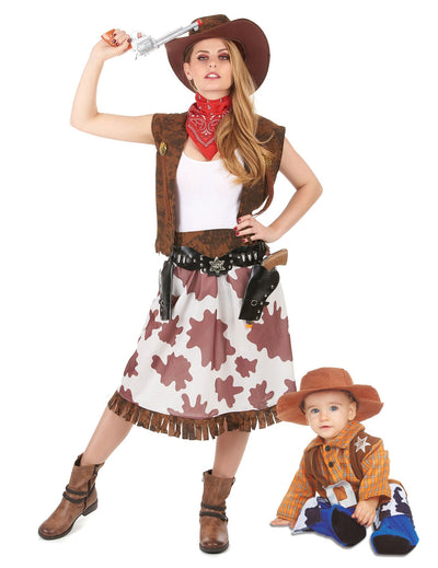 Déguisement de couple cowboy mère et fils