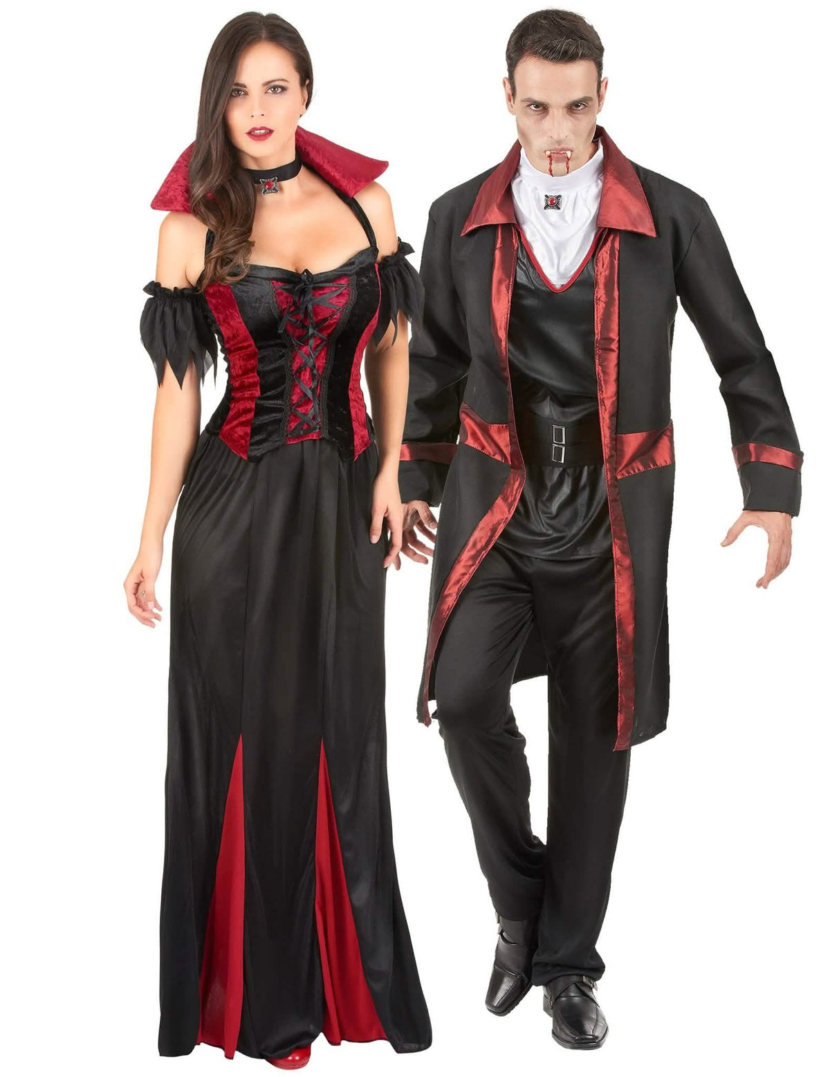 Elegáns vámpír pár jelmez Halloween felnőtt