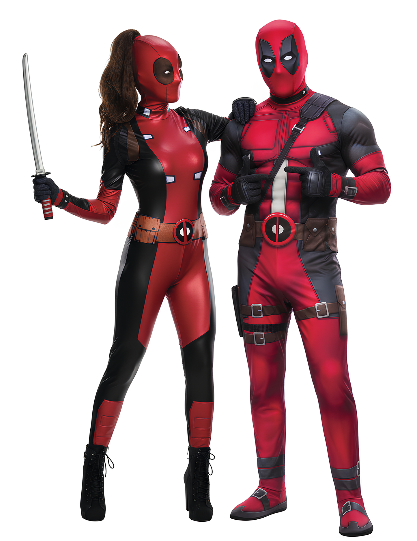 Felnőtt Deadpool™ és Lady Deadpool™ páros jelmez