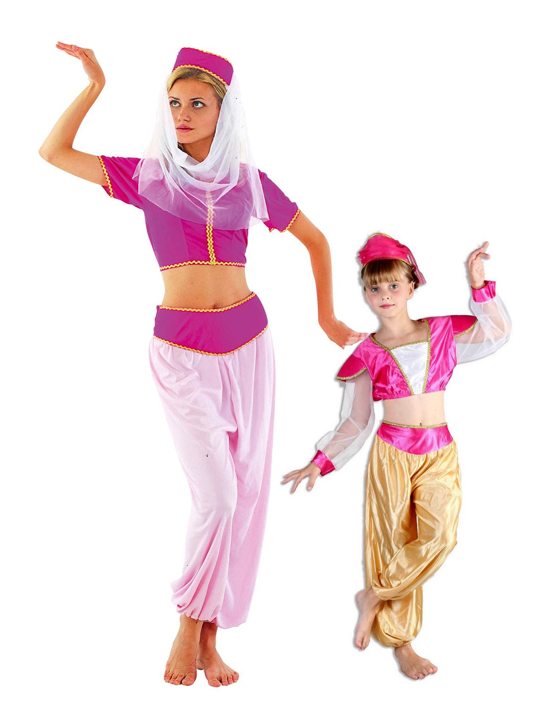 Déguisement de couple danseuses orientales mère et fille