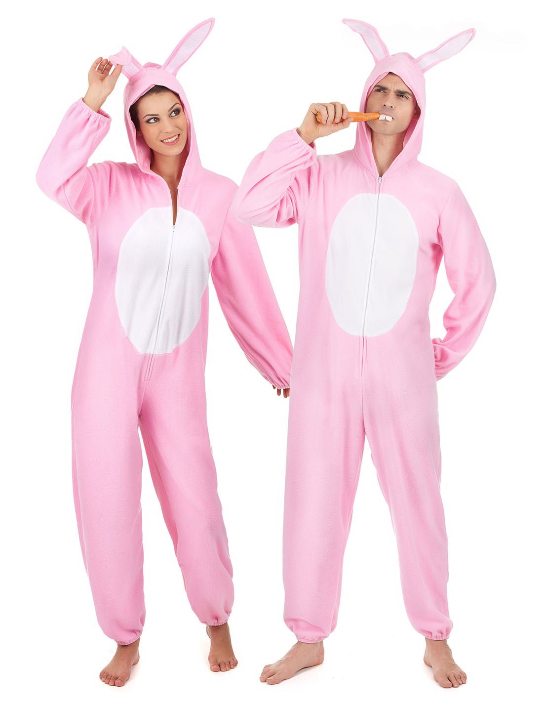 Déguisement de couple lapin rose