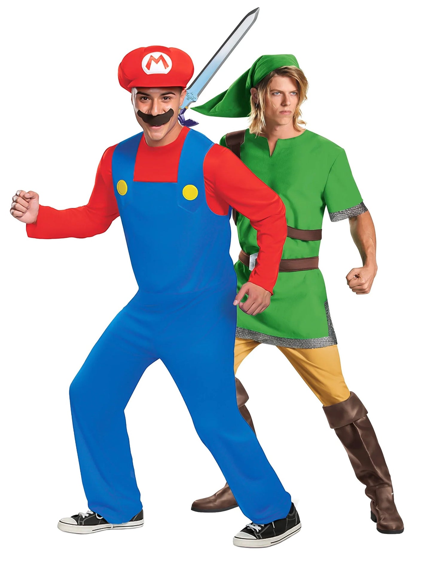 Déguisement de couple Mario et Zelda adultes
